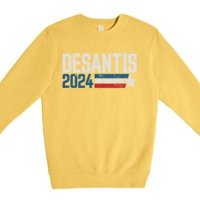 Desantis 2024 For President Vintage Distressed Desantis 2024 Premium Crewneck Sweatshirt