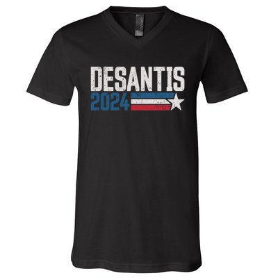 Desantis 2024 For President Vintage Distressed Desantis 2024 V-Neck T-Shirt