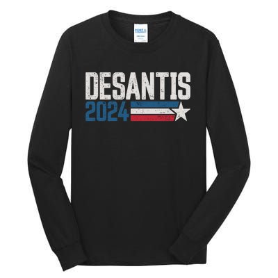 Desantis 2024 For President Vintage Distressed Desantis 2024 Tall Long Sleeve T-Shirt