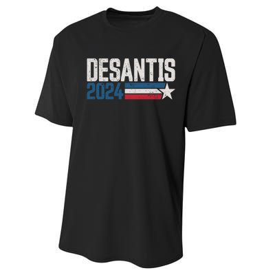 Desantis 2024 For President Vintage Distressed Desantis 2024 Performance Sprint T-Shirt