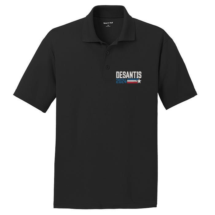 Desantis 2024 For President Vintage Distressed Desantis 2024 PosiCharge RacerMesh Polo