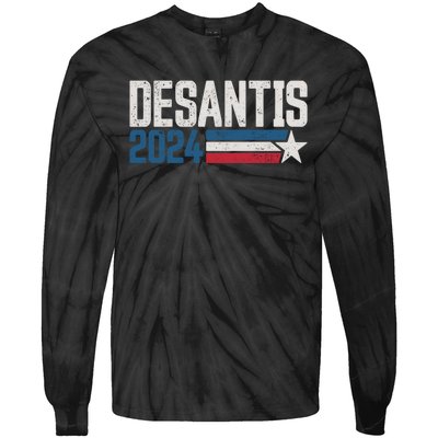 Desantis 2024 For President Vintage Distressed Desantis 2024 Tie-Dye Long Sleeve Shirt