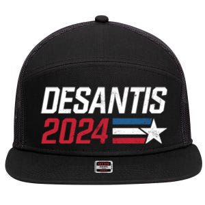 Desantis 2024 For President Ron Desantis Governor Make America Florida 7 Panel Mesh Trucker Snapback Hat