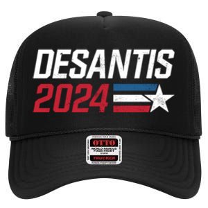 Desantis 2024 For President Ron Desantis Governor Make America Florida High Crown Mesh Back Trucker Hat