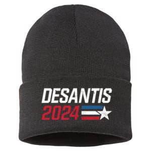 Desantis 2024 For President Ron Desantis Governor Make America Florida Sustainable Knit Beanie