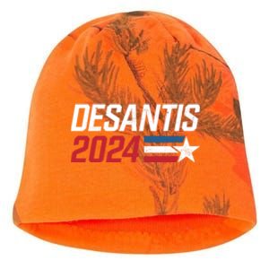 Desantis 2024 For President Ron Desantis Governor Make America Florida Kati - Camo Knit Beanie