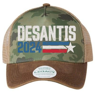 Desantis 2024 For President Vintage Distressed Desantis 2024 Legacy Tie Dye Trucker Hat