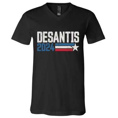 Desantis 2024 For President Vintage Distressed Desantis 2024 V-Neck T-Shirt