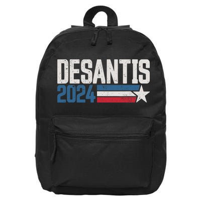 Desantis 2024 For President Vintage Distressed Desantis 2024 16 in Basic Backpack