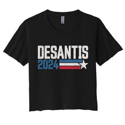 Desantis 2024 For President Vintage Distressed Desantis 2024 Crop Top