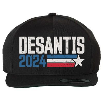 Desantis 2024 For President Vintage Distressed Desantis 2024 Wool Snapback Cap
