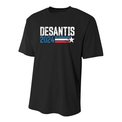 Desantis 2024 For President Vintage Distressed Desantis 2024 Youth Performance Sprint T-Shirt