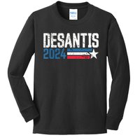 Desantis 2024 For President Vintage Distressed Desantis 2024 Kids Long Sleeve Shirt