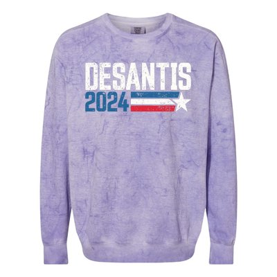 Desantis 2024 for President Vintage Distressed Desantis 2024 Colorblast Crewneck Sweatshirt