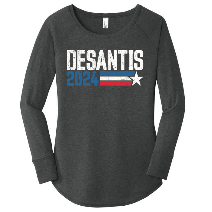 Desantis 2024 for President Vintage Distressed Desantis 2024 Women's Perfect Tri Tunic Long Sleeve Shirt