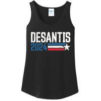 Desantis 2024 for President Vintage Distressed Desantis 2024 Ladies Essential Tank