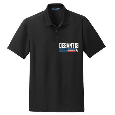 Desantis 2024 for President Vintage Distressed Desantis 2024 Dry Zone Grid Polo