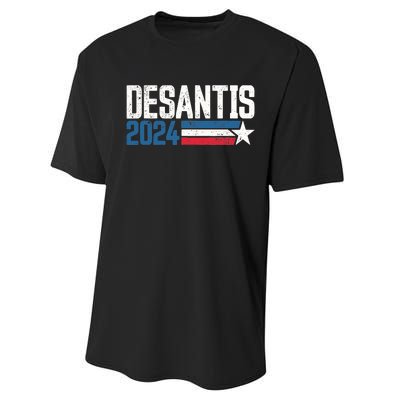 Desantis 2024 for President Vintage Distressed Desantis 2024 Performance Sprint T-Shirt