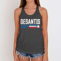 Desantis 2024 for President Vintage Distressed Desantis 2024 Women's Knotted Racerback Tank