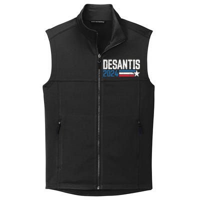 Desantis 2024 for President Vintage Distressed Desantis 2024 Collective Smooth Fleece Vest