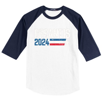 Desantis 2024 for President Vintage Distressed Desantis 2024 Baseball Sleeve Shirt