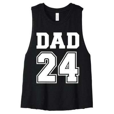 Dad 2024 For New Daddy To Be Women's Racerback Cropped Tank