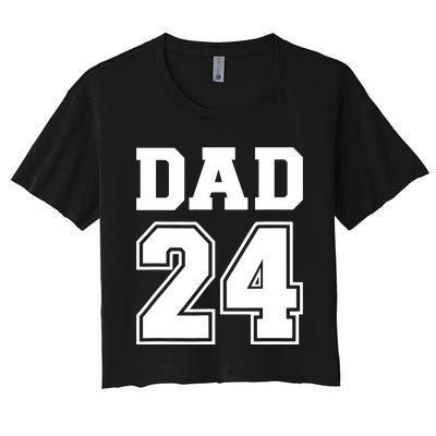 Dad 2024 For New Daddy To Be Women's Crop Top Tee