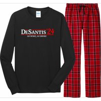 Desantis 2024 Go Woke Go Broke Pro Republican Political Long Sleeve Pajama Set