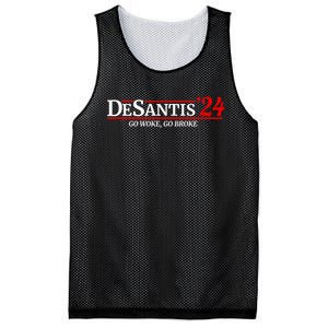 Desantis 2024 Go Woke Go Broke Pro Republican Political Mesh Reversible Basketball Jersey Tank