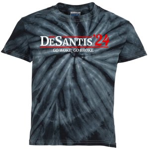 Desantis 2024 Go Woke Go Broke Pro Republican Political Kids Tie-Dye T-Shirt