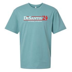 Desantis 2024 Go Woke Go Broke Pro Republican Political Sueded Cloud Jersey T-Shirt