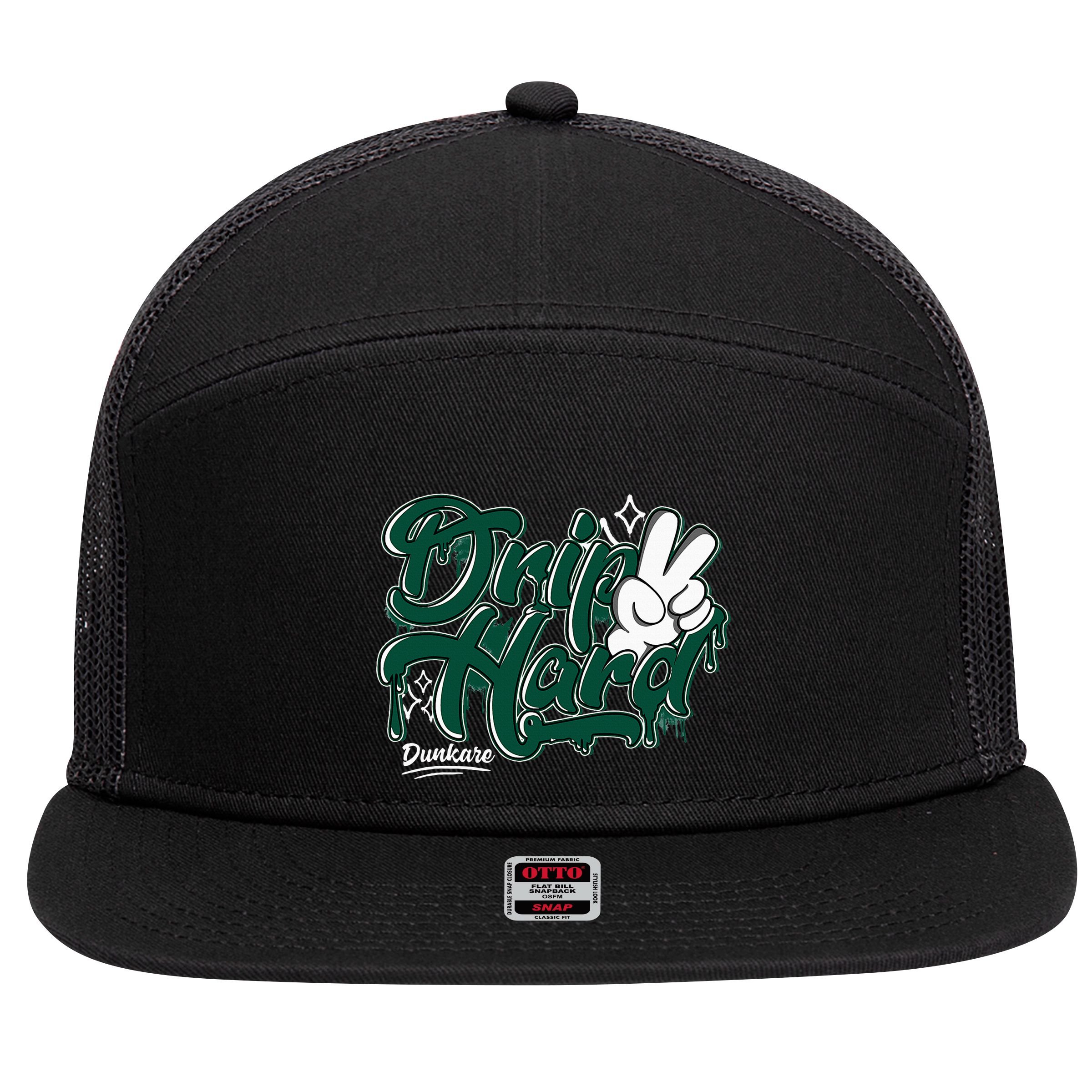 Drip 2 Hard Oxidized Green 4s Matching 7 Panel Mesh Trucker Snapback Hat