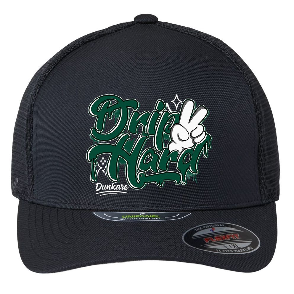 Drip 2 Hard Oxidized Green 4s Matching Flexfit Unipanel Trucker Cap