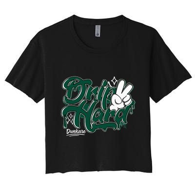 Drip 2 Hard Oxidized Green 4s Matching Women's Crop Top Tee
