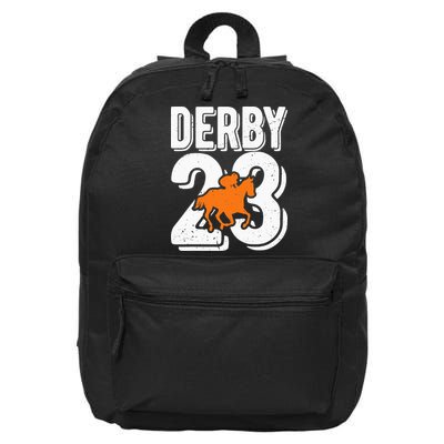 Derby 23 Horse Racing Fans Vintage Gifts 16 in Basic Backpack