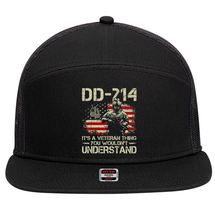 DD 214 Its A Veteran Thing You Wouldnt Understand DD 214 7 Panel Mesh Trucker Snapback Hat