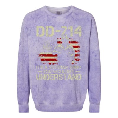 DD 214 Its A Veteran Thing You Wouldnt Understand DD 214 Colorblast Crewneck Sweatshirt