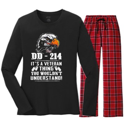 DD 214 Its A Veteran Thing You Wouldnt Understand Women's Long Sleeve Flannel Pajama Set 