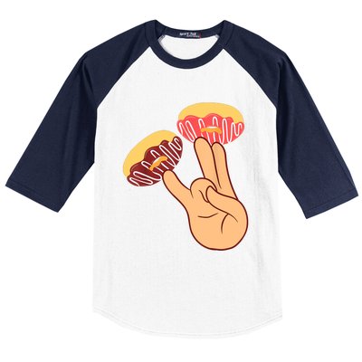 Donut 2 In The Pink 1 In The Stink Funny Dirty Joke Doughnut Baseball Sleeve Shirt