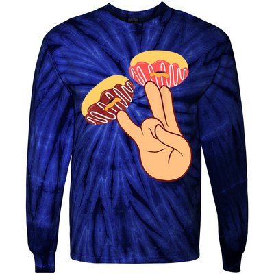 Donut 2 In The Pink 1 In The Stink Funny Dirty Joke Doughnut Tie-Dye Long Sleeve Shirt