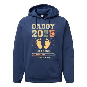 Daddy 2025 Loading Baby Announcement Expecting Dad To Be Performance Fleece Hoodie