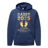 Daddy 2025 Loading Baby Announcement Expecting Dad To Be Performance Fleece Hoodie