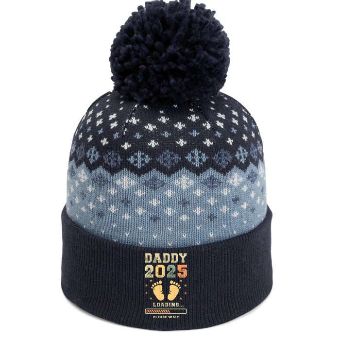 Daddy 2025 Loading Baby Announcement Expecting Dad To Be The Baniff Cuffed Pom Beanie