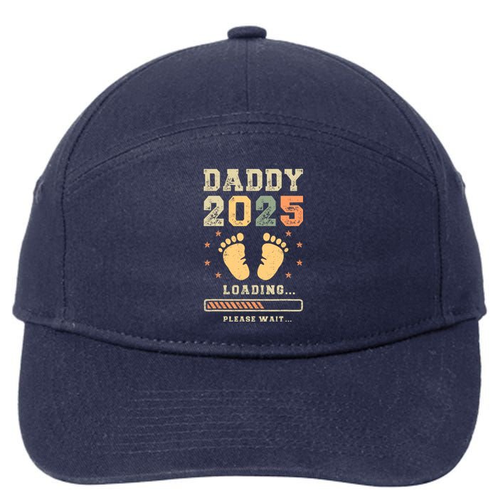 Daddy 2025 Loading Baby Announcement Expecting Dad To Be 7-Panel Snapback Hat