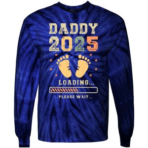 Daddy 2025 Loading Baby Announcement Expecting Dad To Be Tie-Dye Long Sleeve Shirt