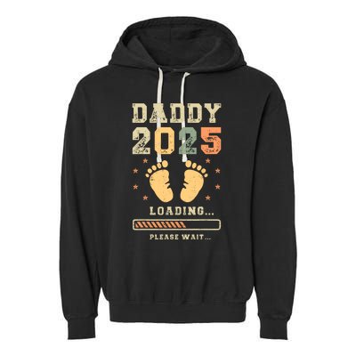 Daddy 2025 Loading Baby Announcement Expecting Dad To Be Garment-Dyed Fleece Hoodie