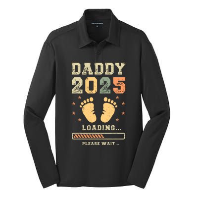 Daddy 2025 Loading Baby Announcement Expecting Dad To Be Silk Touch Performance Long Sleeve Polo