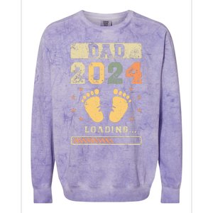 Dad 2024 Loading Fatherhood Future Dad Colorblast Crewneck Sweatshirt