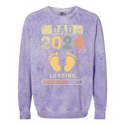 Dad 2024 Loading Fatherhood Future Dad Colorblast Crewneck Sweatshirt