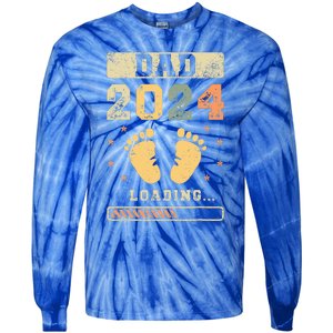 Dad 2024 Loading Fatherhood Future Dad Tie-Dye Long Sleeve Shirt